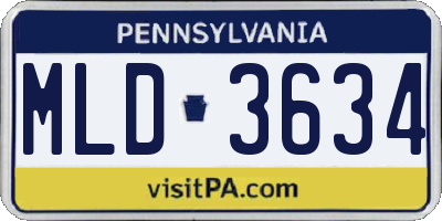 PA license plate MLD3634