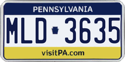 PA license plate MLD3635
