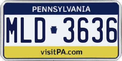 PA license plate MLD3636