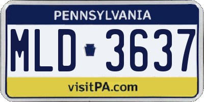 PA license plate MLD3637