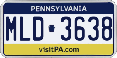 PA license plate MLD3638