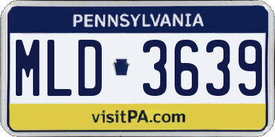 PA license plate MLD3639