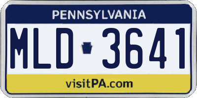 PA license plate MLD3641