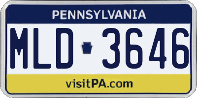PA license plate MLD3646
