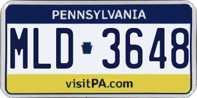 PA license plate MLD3648