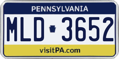 PA license plate MLD3652