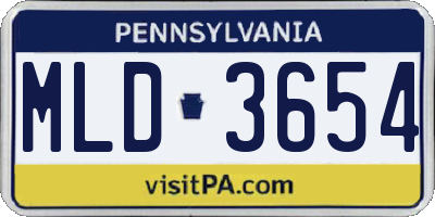 PA license plate MLD3654