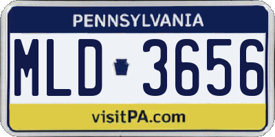 PA license plate MLD3656