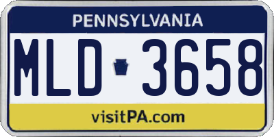 PA license plate MLD3658