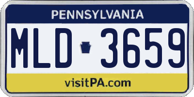 PA license plate MLD3659