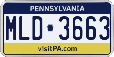 PA license plate MLD3663