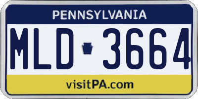 PA license plate MLD3664