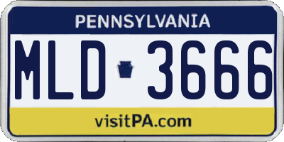 PA license plate MLD3666