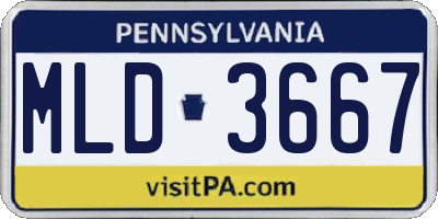 PA license plate MLD3667
