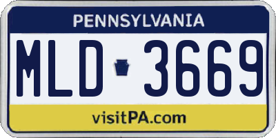 PA license plate MLD3669