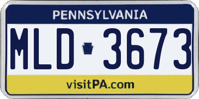 PA license plate MLD3673