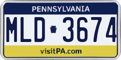 PA license plate MLD3674