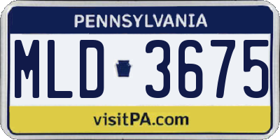 PA license plate MLD3675