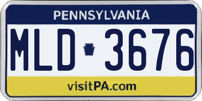 PA license plate MLD3676