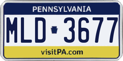 PA license plate MLD3677