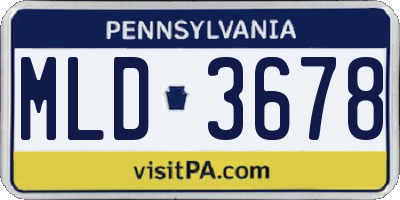 PA license plate MLD3678