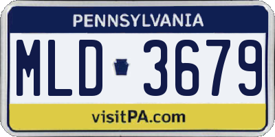 PA license plate MLD3679