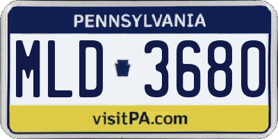 PA license plate MLD3680