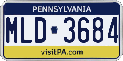 PA license plate MLD3684