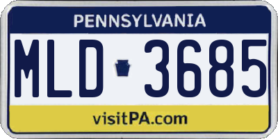PA license plate MLD3685