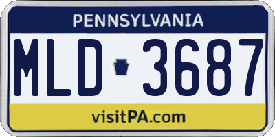 PA license plate MLD3687