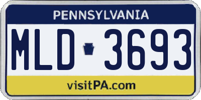 PA license plate MLD3693