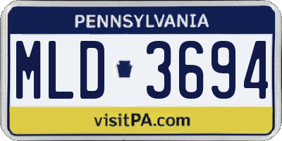 PA license plate MLD3694