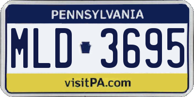 PA license plate MLD3695