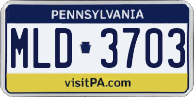 PA license plate MLD3703