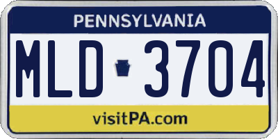 PA license plate MLD3704