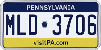 PA license plate MLD3706