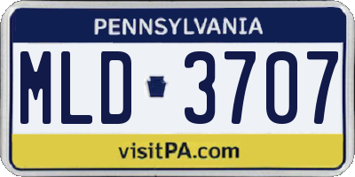 PA license plate MLD3707