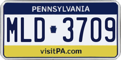 PA license plate MLD3709