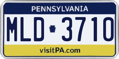 PA license plate MLD3710