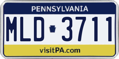 PA license plate MLD3711