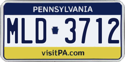 PA license plate MLD3712