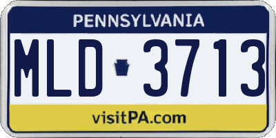 PA license plate MLD3713