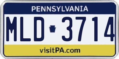 PA license plate MLD3714
