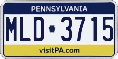 PA license plate MLD3715