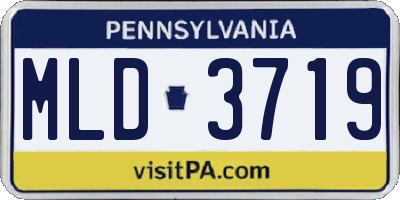 PA license plate MLD3719