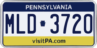 PA license plate MLD3720