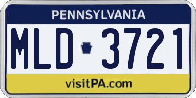 PA license plate MLD3721