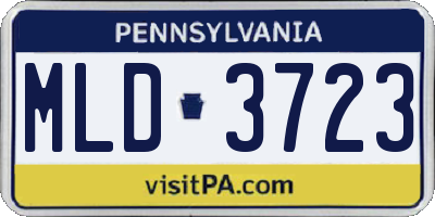 PA license plate MLD3723