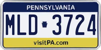 PA license plate MLD3724