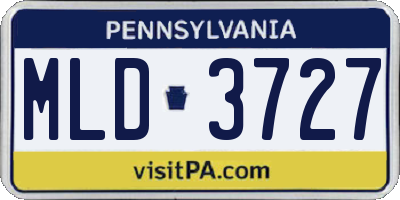 PA license plate MLD3727